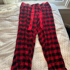 Red and Black Plaid Pajama Pants
